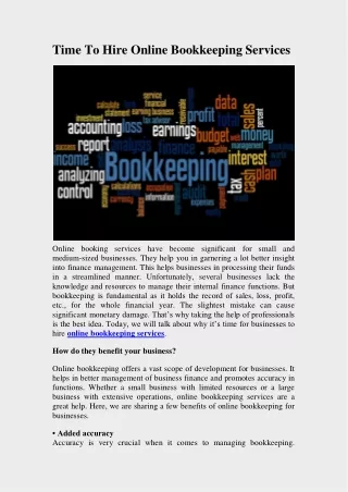 time to hire online bookkeeping services