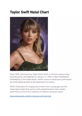 taylor swift natal chart