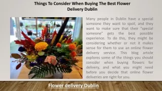 Things To Consider When Buying The Best Flower Delivery Dublin