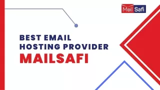 Best Email Hosting Provider MailSafi