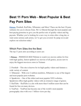 Best 11 Porn Web - Most Popular & Best Pay Porn Sites