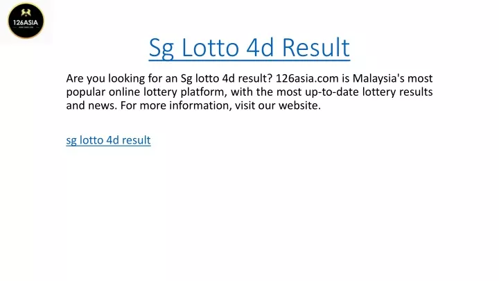 sg lotto 4d result