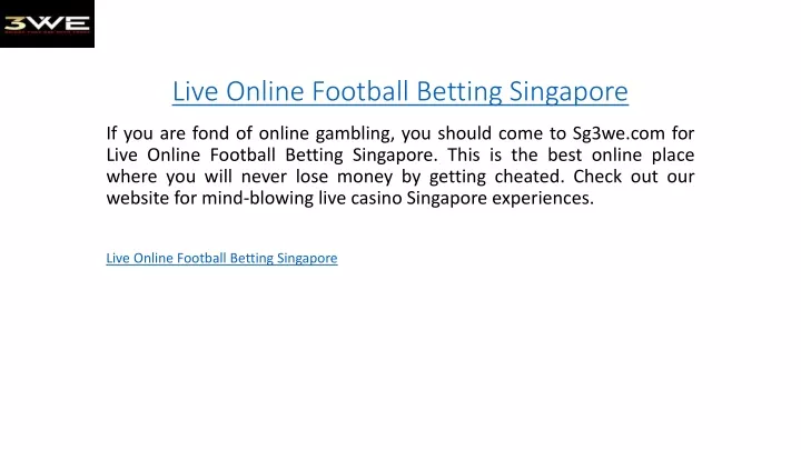 live online football betting singapore