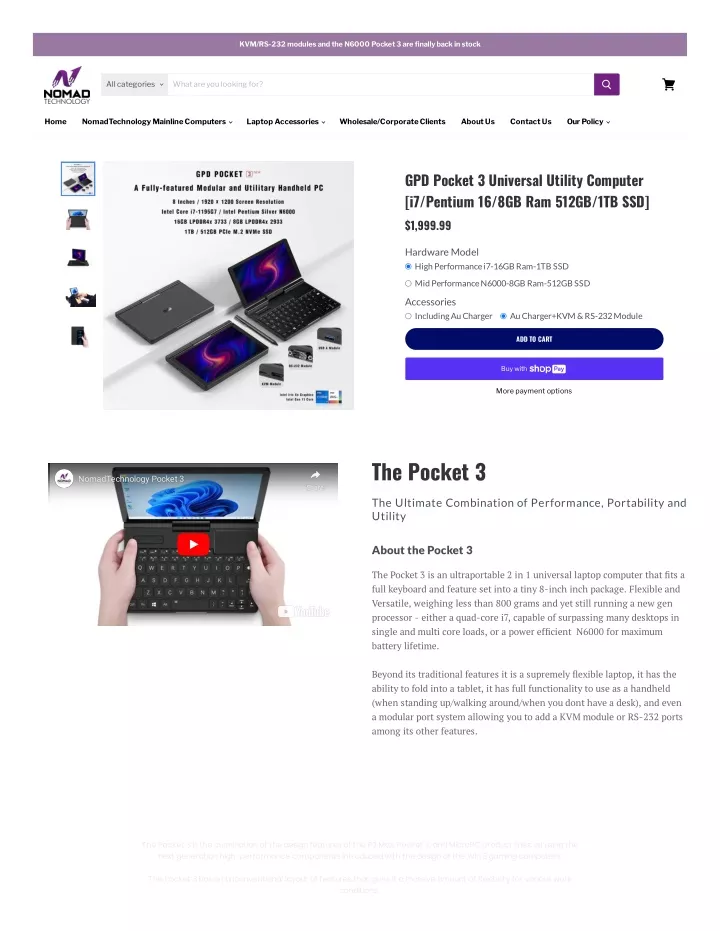 kvm rs 232 modules and the n6000 pocket