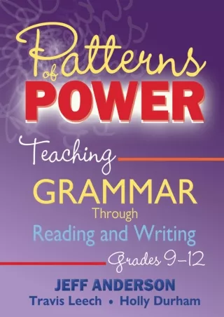 ePUB  Patterns of Power Teaching Grammar Through Reading and Writing