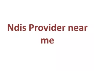 Ndis Provider near me