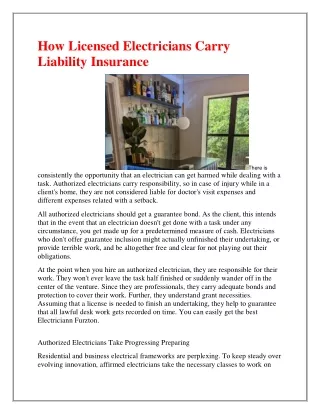 how licensed electricians carry liability