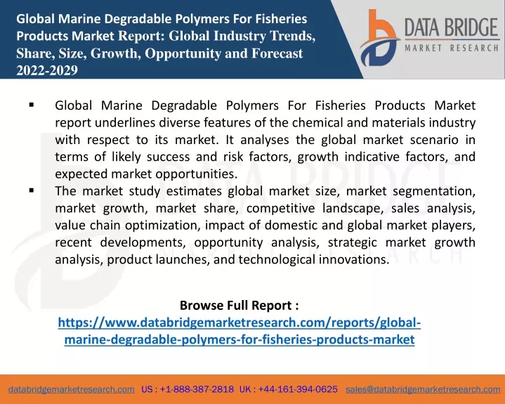 global marine degradable polymers for fisheries