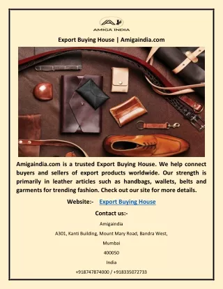 Export Buying House | Amigaindia.com