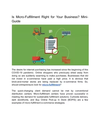 Is Micro-Fulfillment Right for Your Business? Mini- Guide