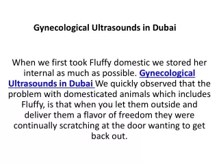 Gynecological Ultrasounds in Dubai 1