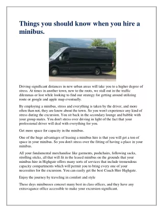 things you should know when you hire a minibus