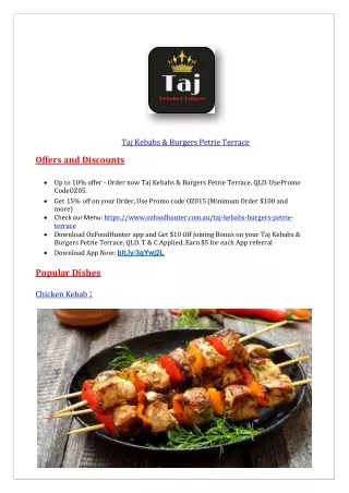 Up to 20% offer Taj Kebabs and Burgers Takeaway- Order Now