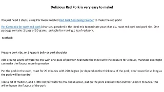 Delicious Red Pork is very easy to make