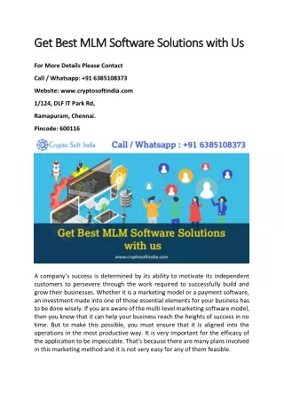 get best mlm software solutions with us get best