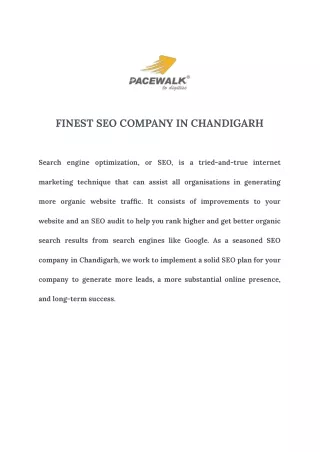 FINEST SEO COMPANY IN CHANDIGARH