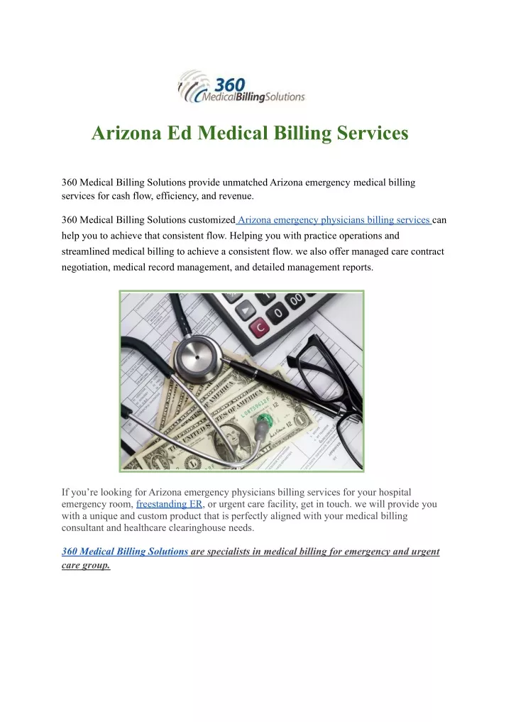 arizona ed medical billing services
