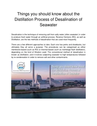 things you should know about the distillation