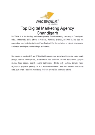 Top Digital Marketing Agency Chandigarh