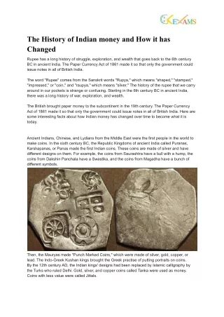 the history of indian money and how it has changed
