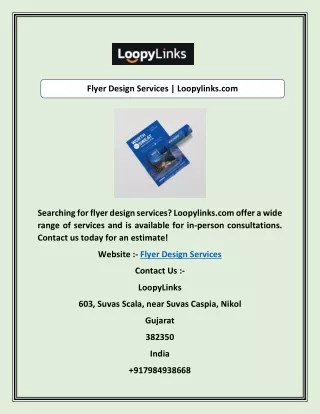 Flyer Design Services | Loopylinks.com
