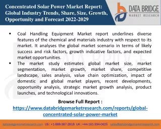 Global Concentrated Solar Power Market  -Chemical Material