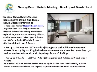 Deluxe Queen Rooms - Airport Beach Hotel - Nearby Beach Hotel