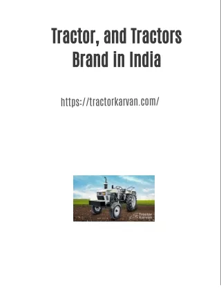 Tractor, and Tractors Brand in India