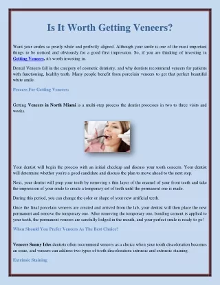 is it worth getting veneers