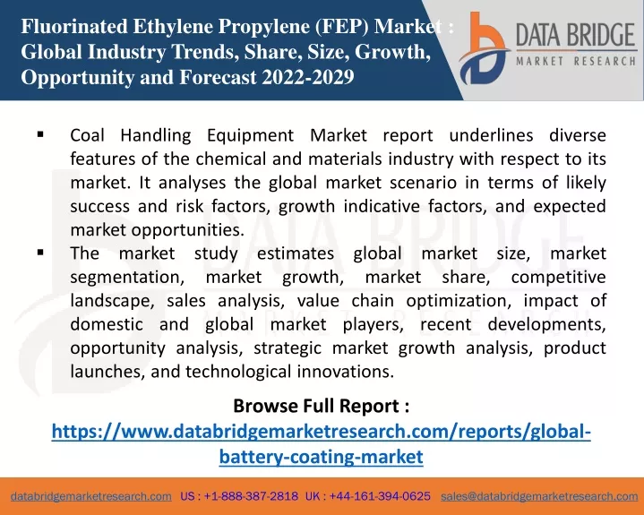 fluorinated ethylene propylene fep market global