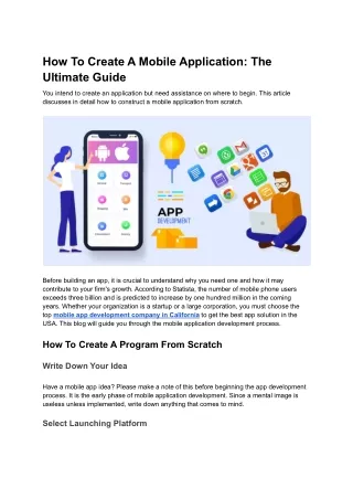 How To Create A Mobile Application_ The Ultimate Guide