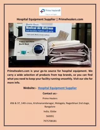 Hospital Equipment Supplier | Primehealers.com