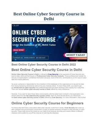 best online cyber security course in delhi