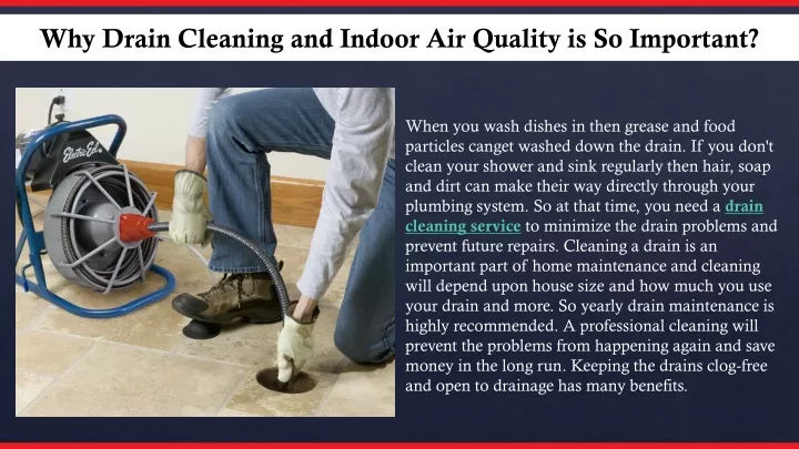 why drain cleaning and indoor air quality