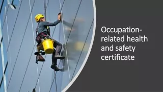 Occupation-related health and safety certificate