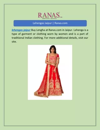lehengas jaipur ranas com