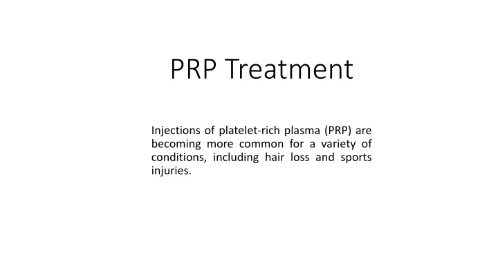 prp treatment