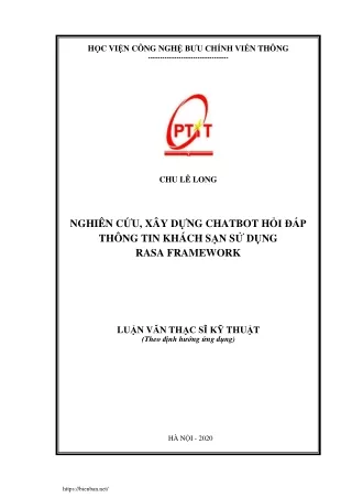 Nghiên cứu, xây dựng chatbot hỏi đáp thông tin khách sạn sử dụng rasa framework