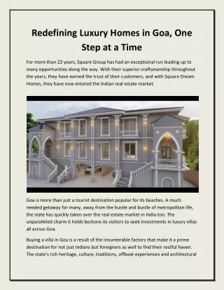 Redefining Luxury Homes in Goa, One Step at a Time