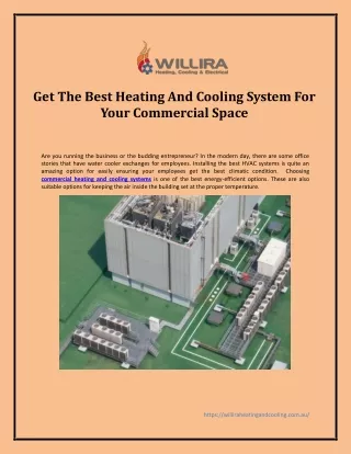 Get The Best Heating And Cooling System For Your Commercial Space