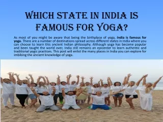Which state in India is famous for yoga