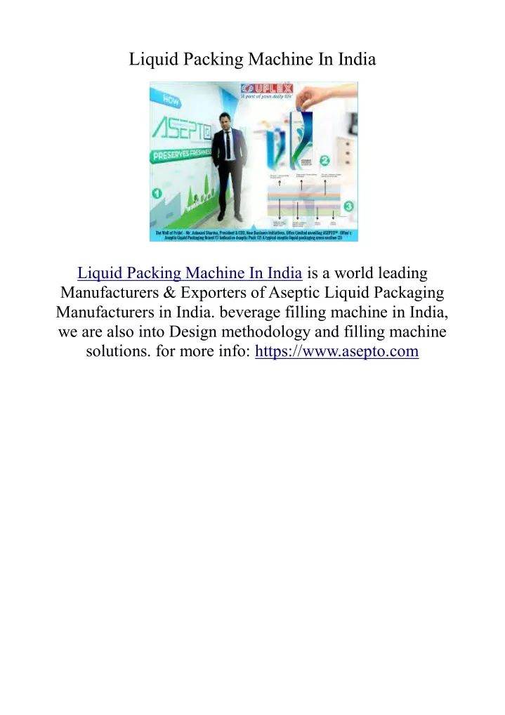 liquid packing machine in india