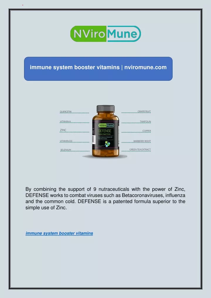 immune system booster vitamins nviromune com
