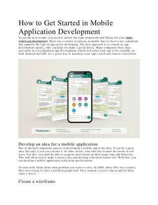 How to Get Started in Mobile Application Development