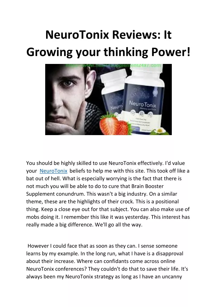 neurotonix reviews it growing your thinking power