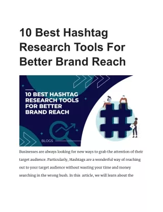 10 Best Hashtag Research Tools For Better Brand Reach