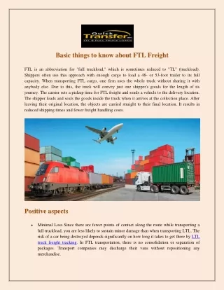 Basic things to know about FTL Freight