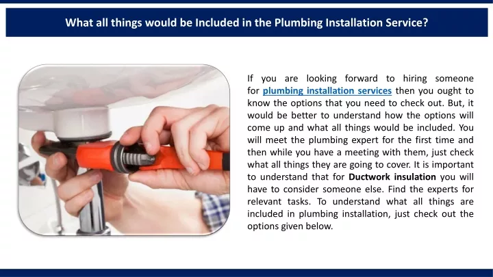 what all things would be included in the plumbing