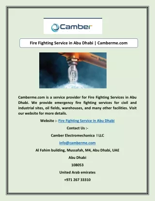 fire fighting service in abu dhabi camberme com
