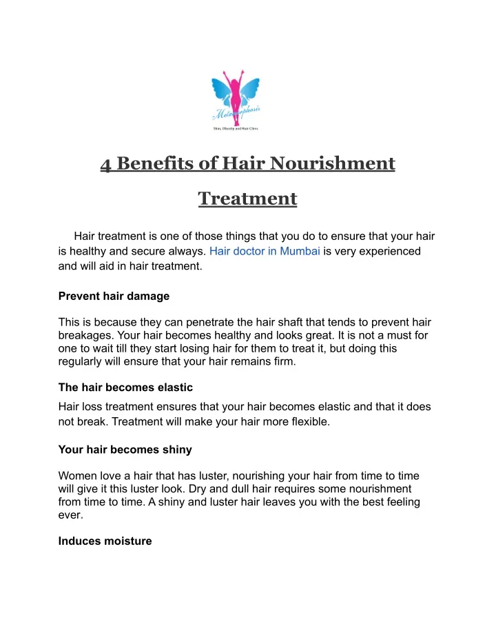 PPT - 4 Benefits of Hair Nourishment Treatment PowerPoint Presentation 